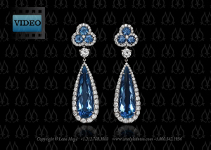 Drop aquamarine earrings by Leon Mege