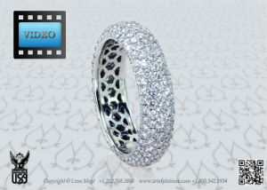 Five row micro pave wedding band by Leon Megé.