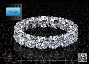 Heart and arrows diamond wedding band by Leon Megé.