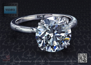Princessa™ solitaire featuring a 4.04 carat round diamond by Leon Megé