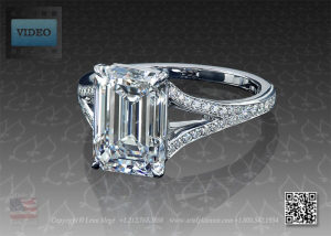Split shank engagement ring with natural pink diamond design by Leon Mege.
