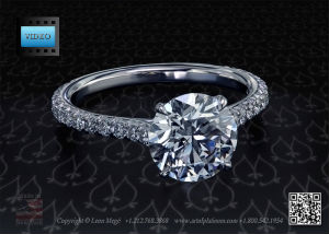 Round diamond engagement ring by Leon Megé R5823