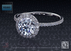 micro pave halo engagement ring with one carat diamond style 811 by leon mege