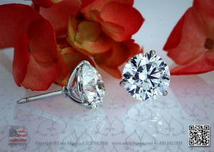 Platinum three prong martini studs by leon mege