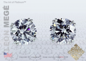Round stud diamond earrings by Leon Megé
