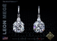 True Antique™ cushion cut earrings with French wire backs by Leon Megé