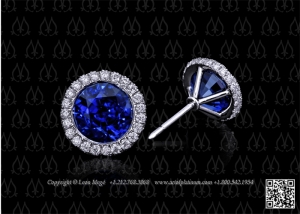 Blue sapphire diamond earrings by Leon Mege