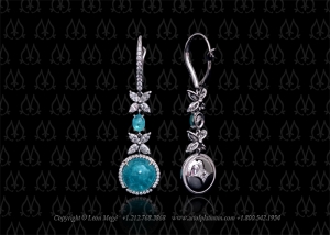 Paraiba Tourmaline drop earrings by Leon Mege
