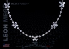 Butterfly diamond necklace with oval and marquise cut diamonds by Leon Megé