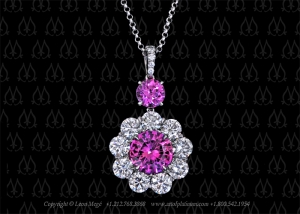 Pink sapphire pendant by Leon Mege