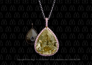 Diamond yellow pendant by Leon Mege
