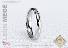 4mm Polished platinum wedding band by Leon Megé