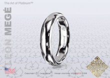 5mm Polished platinum wedding band by Leon Megé