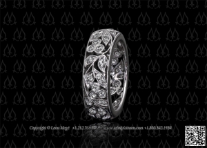 Custom made diamond wedding bands by Leon Mege