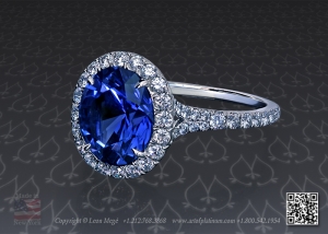 Blue sapphire engagement ring by Leon Mege