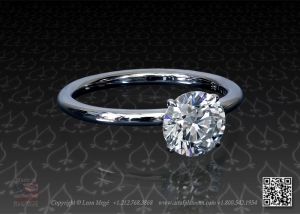 Modern solitaire engagement ring by Leon Mege