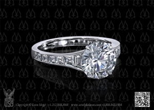Round diamond solitaire ring by Leon Mege