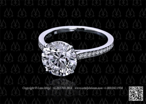 Round diamond solitaire engagement ring by Leon Mege