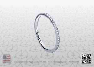 Antique calibre Megesaurus diamond wedding band by Leon Megé.