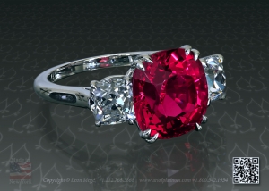 Red spinel ring by Leon Mege