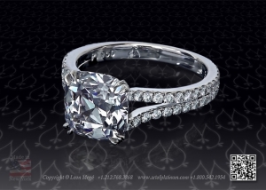 Split shank solitaire engagement ring by Leon Mege