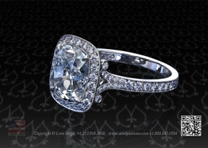 Cold Fusion halo engagement ring by Leon Mege