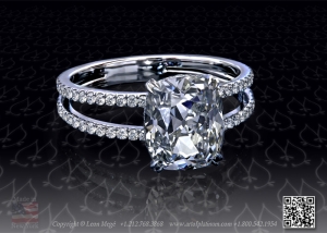 Split shank solitaire engagement ring by Leon Mege