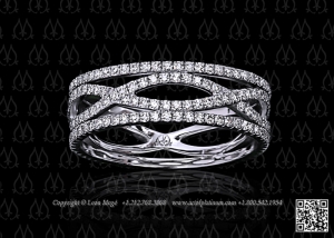 Super helix micro pave diamond wedding band by Leon Mege