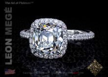  halo ring, featuring 2.61 carat cushion diamond.