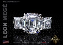 Pave three stone engagement ring by Leon Mege