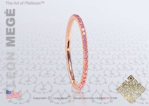 Pink diamond String Theory wedding band by Leon Megé