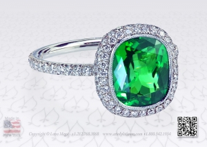 tsavorite garnet micro pave ring by leon mege