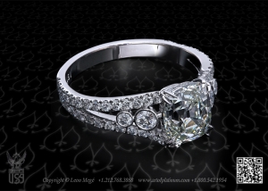 Gina™ cushion diamond solitaire engagement ring by Leon Mege