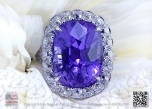 Spectrum winner Natural unheated Purple Sapphire Ring by Leon Megé