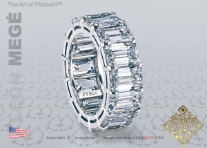 Emerald Cut Diamond Eternity Wedding Band by Leon Megé
