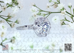 Custom made True Antique solitaire engagement ring by Leon Megé