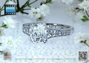 True Antique™ cushion cut diamond engagement ring by Leon Megé
