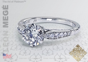 Solitaire round diamond engagement ring by Leon Mege