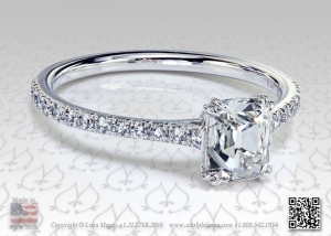 True Antique™ cushion solitaire diamond engagement ring by Leon Mege