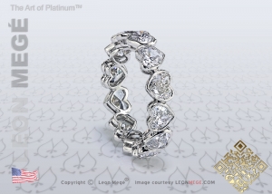 Heart Shaped Diamond Wedding Band by Leon Megé