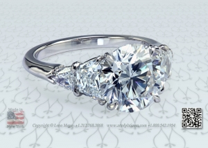 Five stone round diamond engagement ring by Leon Mege