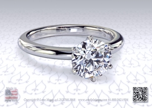 Round diamond solitaire engagement ring by Leon Mege