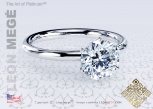 Round diamond solitaire engagement ring by Leon Mege