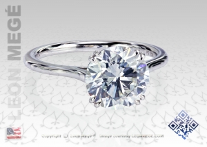 Round diamond solitaire engagement ring by Leon Mege