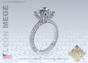 True Antique™ cushion diamond Cosmo™ solitaire engagement ring by Leon Mege