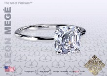 Modern solitaire ring featuring a 2.00 carat Asscher cut Diamond by Leon Mege.
