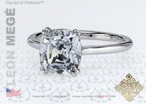 True Antique™ Cushion Princessa™ solitaire engagement ring