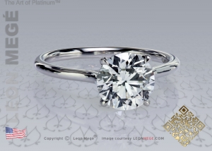 Round diamond solitaire engagement ring by Leon Mege