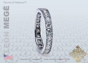 101™ Bright Cut Pavé Wedding Band by Leon Megé