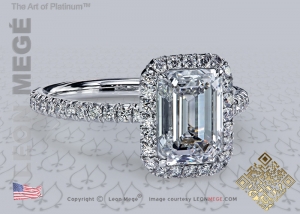 811™ Emerald Cut Diamond Halo Engagement Ring by Leon Megé